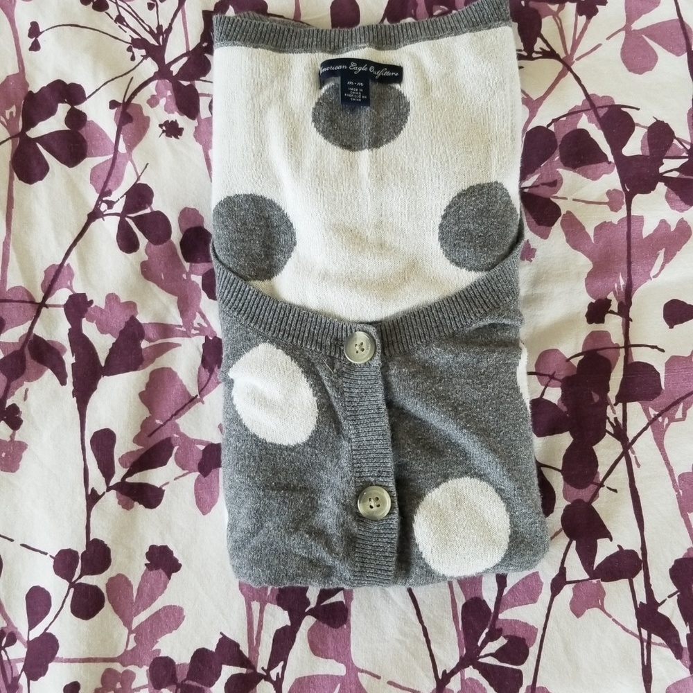 Cute Grey Fall Cotton Sweater American Eagle - Picture 2 of 4